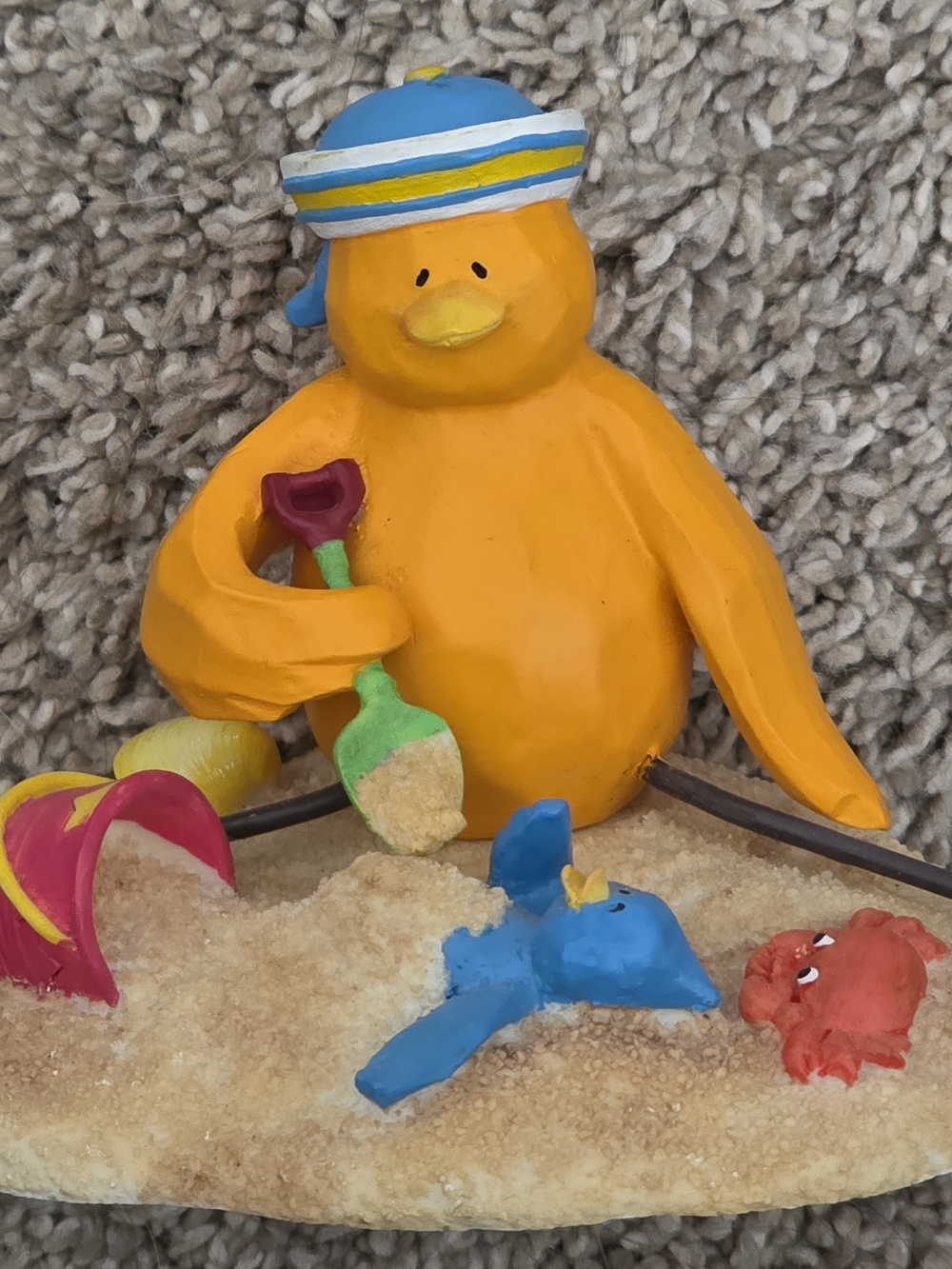 RUSS Yellow Duck Figurine on Beach TWEET ALONG WITH ME - SAND TRAP